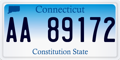 CT license plate AA89172