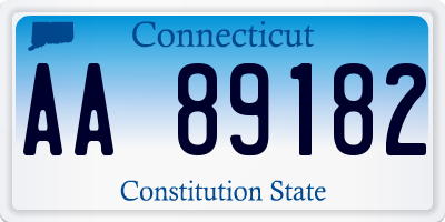CT license plate AA89182