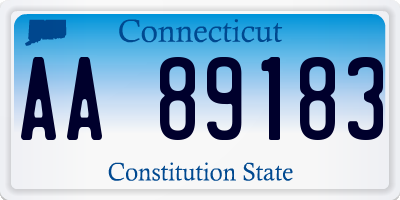 CT license plate AA89183