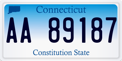 CT license plate AA89187
