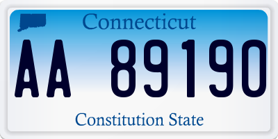 CT license plate AA89190