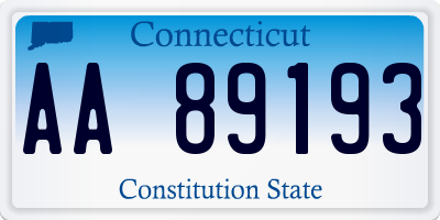 CT license plate AA89193