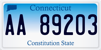 CT license plate AA89203