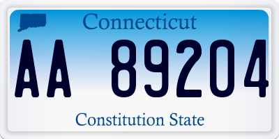 CT license plate AA89204