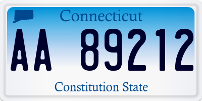 CT license plate AA89212