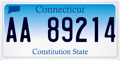 CT license plate AA89214
