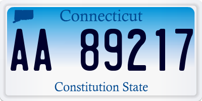 CT license plate AA89217