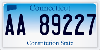 CT license plate AA89227
