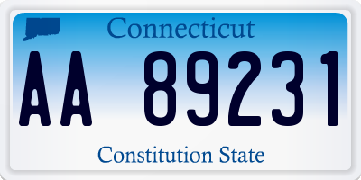 CT license plate AA89231