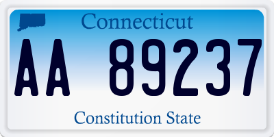 CT license plate AA89237