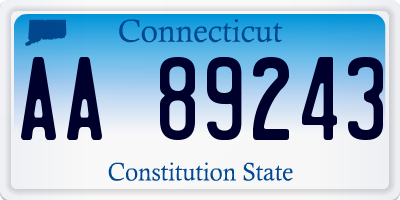 CT license plate AA89243