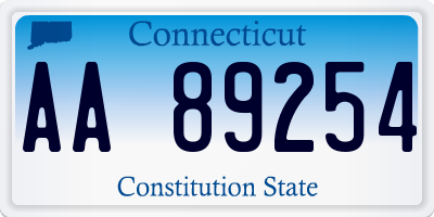CT license plate AA89254