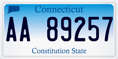 CT license plate AA89257