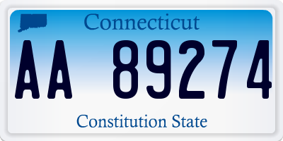 CT license plate AA89274