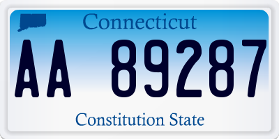 CT license plate AA89287