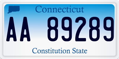CT license plate AA89289