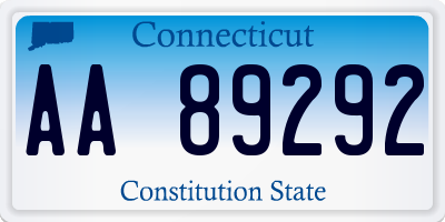 CT license plate AA89292