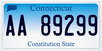 CT license plate AA89299