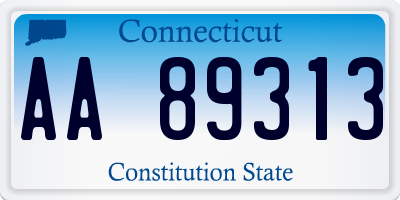 CT license plate AA89313