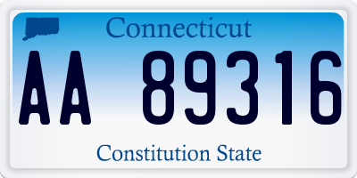 CT license plate AA89316