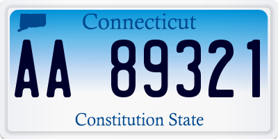 CT license plate AA89321