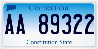 CT license plate AA89322