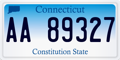 CT license plate AA89327