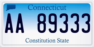 CT license plate AA89333