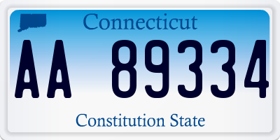 CT license plate AA89334