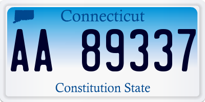 CT license plate AA89337