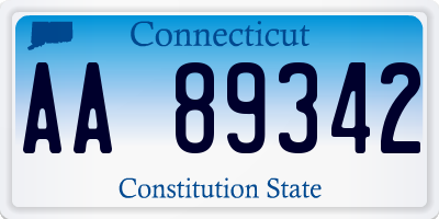 CT license plate AA89342