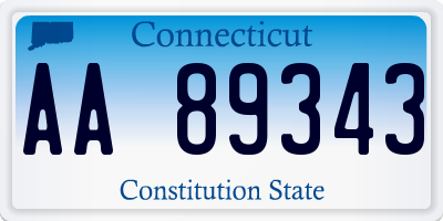 CT license plate AA89343