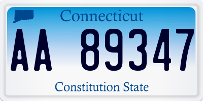 CT license plate AA89347