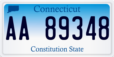 CT license plate AA89348