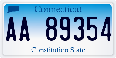 CT license plate AA89354