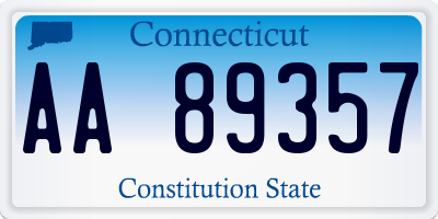 CT license plate AA89357