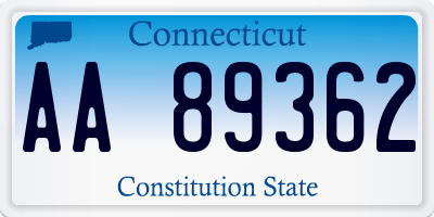 CT license plate AA89362