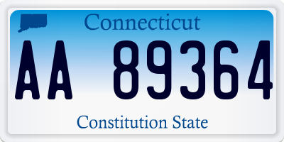 CT license plate AA89364