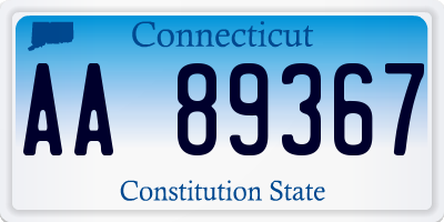 CT license plate AA89367