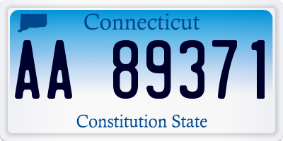 CT license plate AA89371