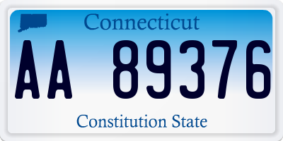 CT license plate AA89376