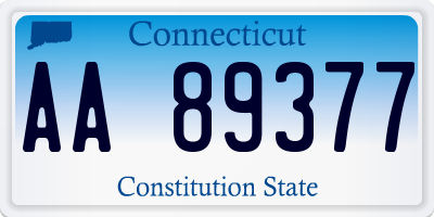 CT license plate AA89377