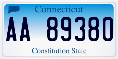 CT license plate AA89380