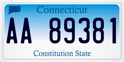 CT license plate AA89381