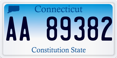 CT license plate AA89382