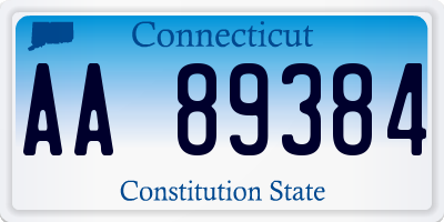 CT license plate AA89384