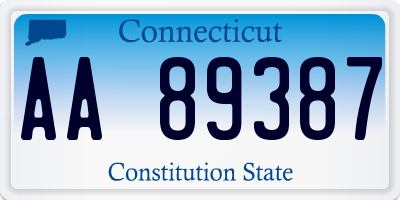 CT license plate AA89387