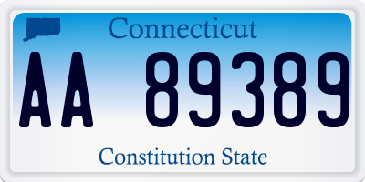 CT license plate AA89389