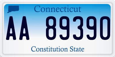 CT license plate AA89390