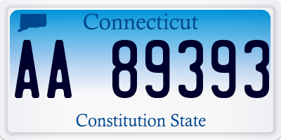 CT license plate AA89393